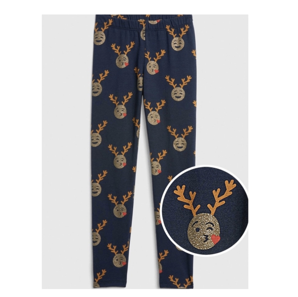 Gap Kids reindeer emoji 😘 leggings, size med/8